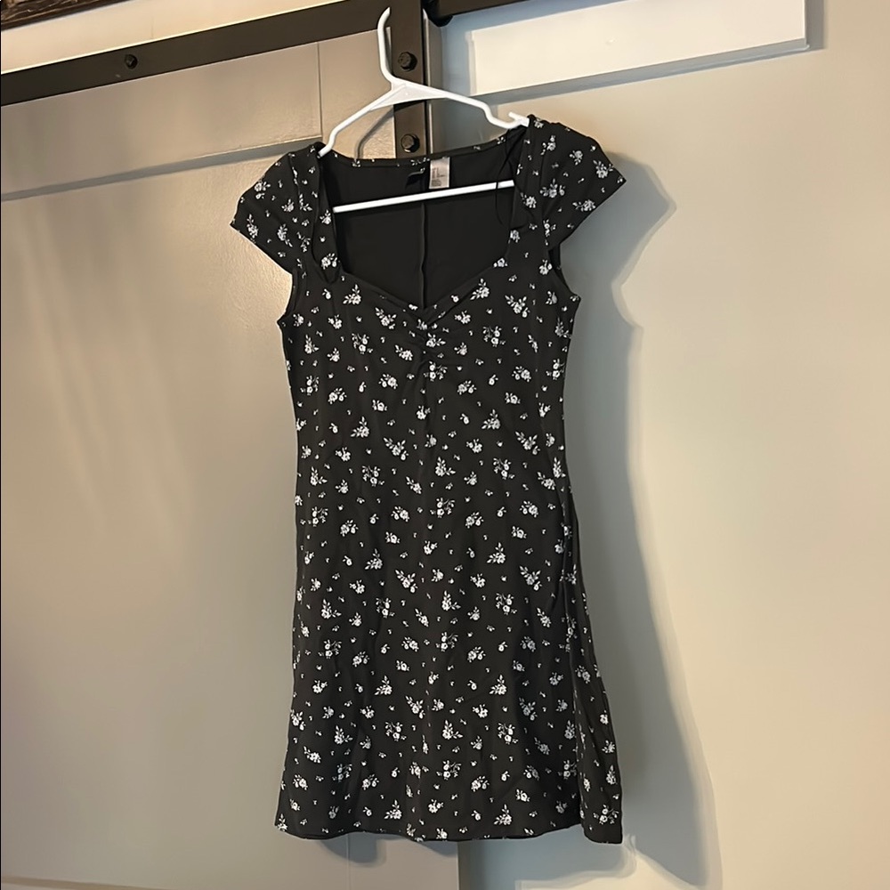 H&M Black and White Floral Dress